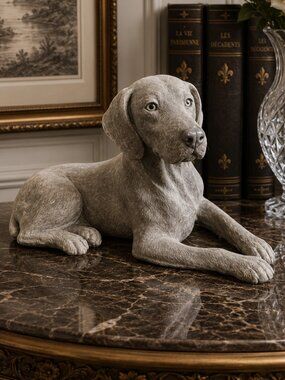 Vintage Original Signed Sandra Brue Weimaraner Dog Figurine